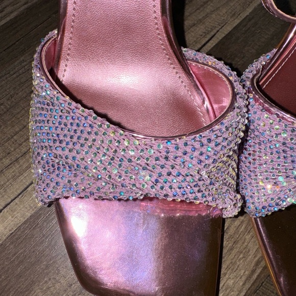 New Nine West Women’s Pink Twinkle Heeled Dress Sandals in size 8 - Picture 5 of 6